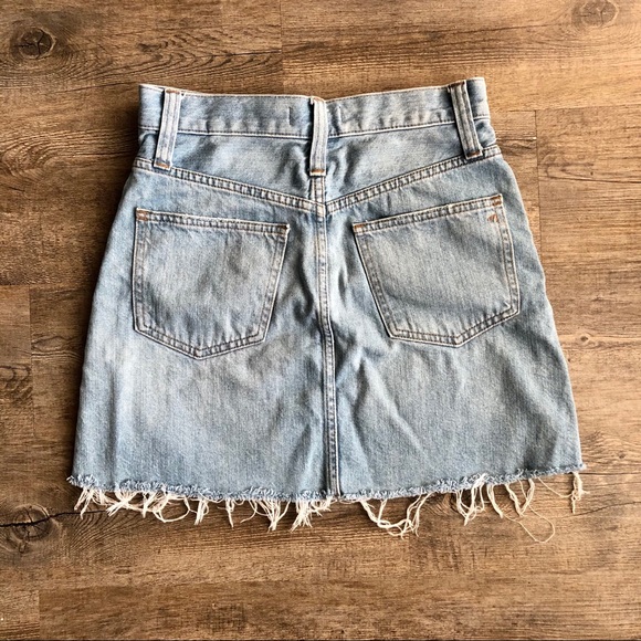 Madewell Rigid A-Line Denim Mini Skirt Size 24 - Picture 3 of 5